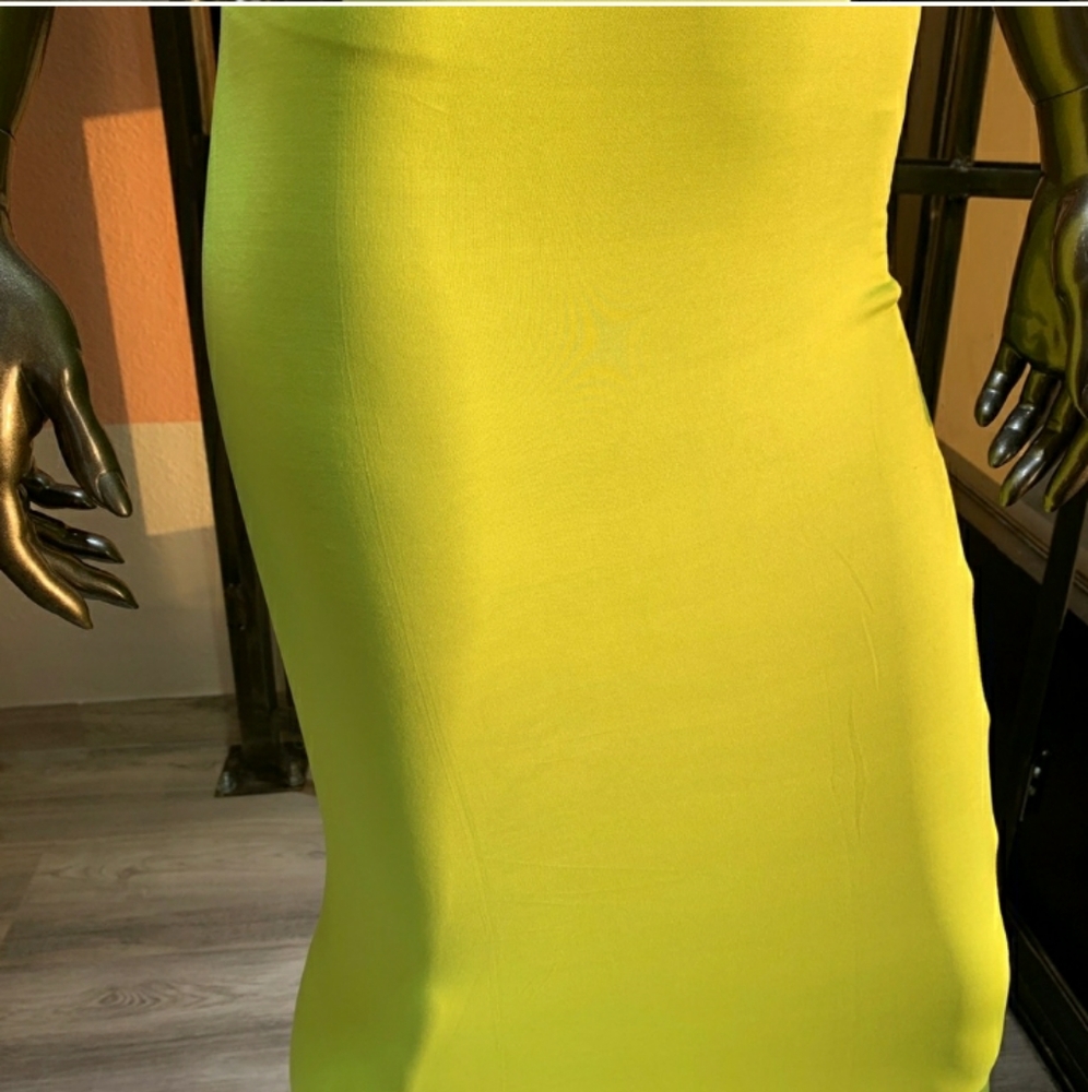 2/$15 NWOT Slim Strap Electric Yellow Maxi Dress - Picture 3 of 3